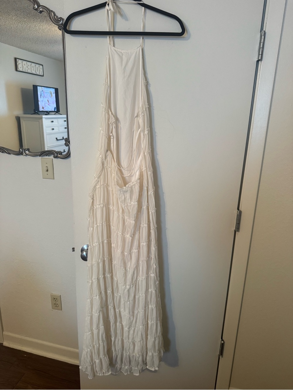 Peppermayo White Tiered Maxi Sundress with Spaghetti Straps - Picture 2 of 4